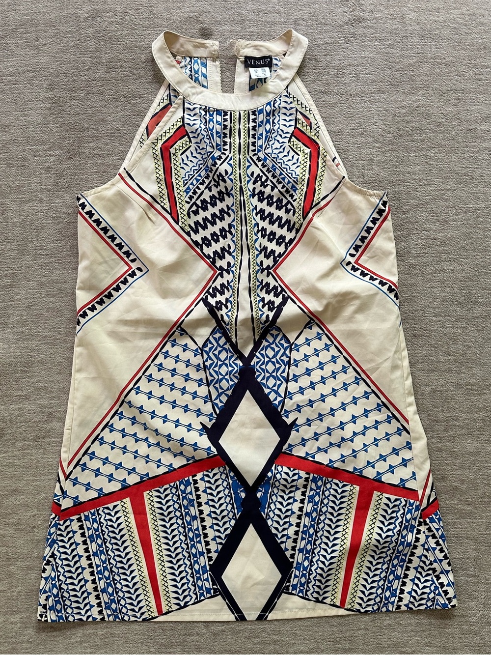 Venus Cream Print Sun Dress - Picture 3 of 10